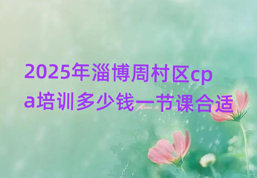 2025年淄博周村區(qū)cpa培訓多少錢一節(jié)課合適