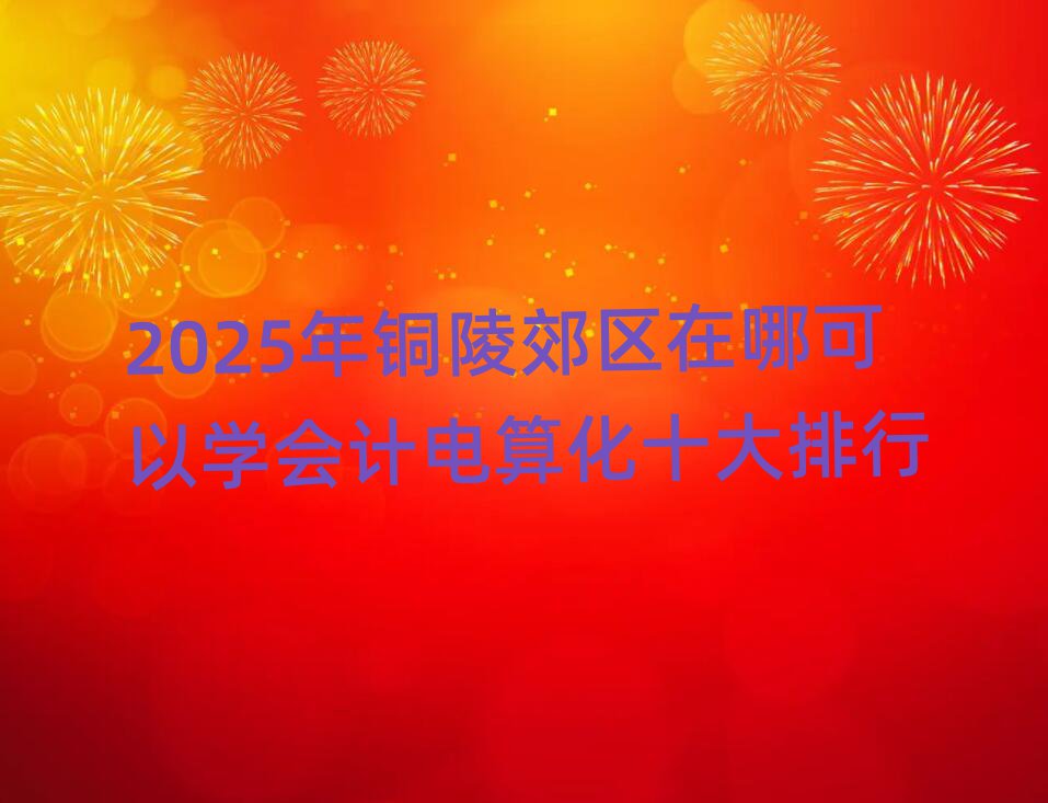 2025年銅陵郊區(qū)在哪可以學(xué)會計(jì)電算化十大排行