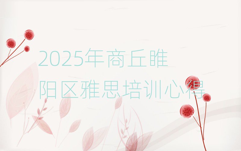 2025年商丘睢陽區(qū)雅思培訓心得