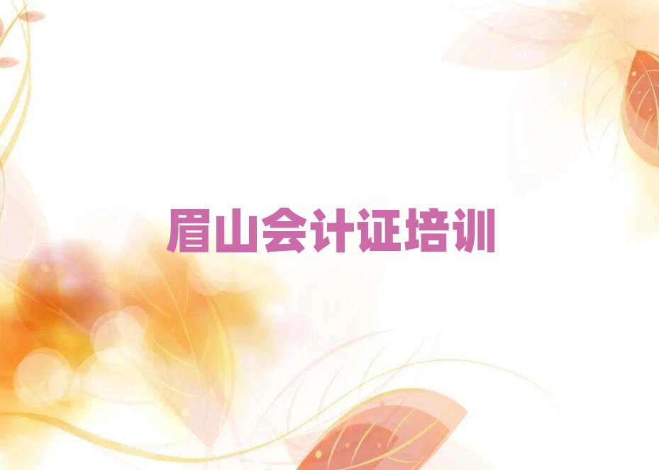 2025眉山好的會計證培訓(xùn)學(xué)校前十名