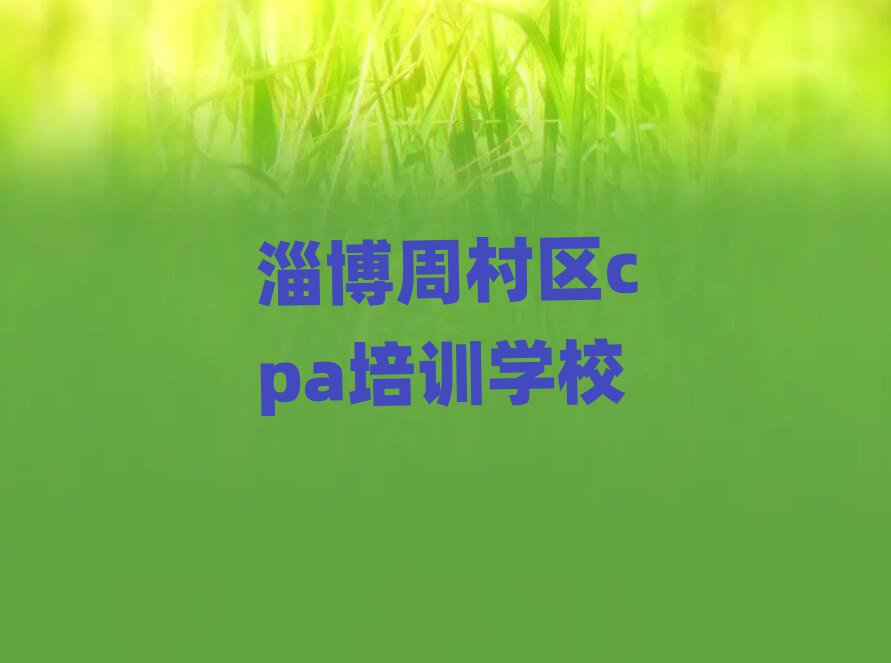淄博周村區(qū)cpa線上培訓(xùn)十大名單排名甄選